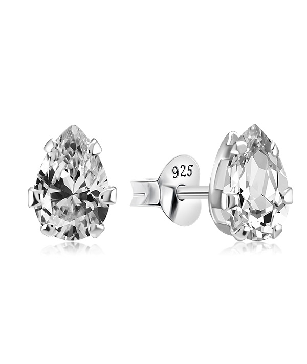 925 Sterling silver stud with cubic zircon.