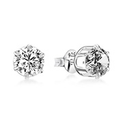 925 Sterling silver stud with cubic zircon.