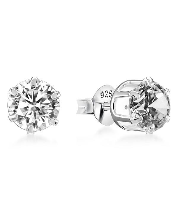 925 Sterling silver stud with cubic zircon.