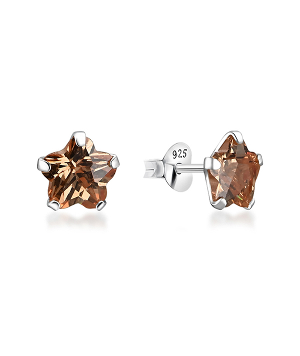 925 Sterling silver stud with cubic zircon.