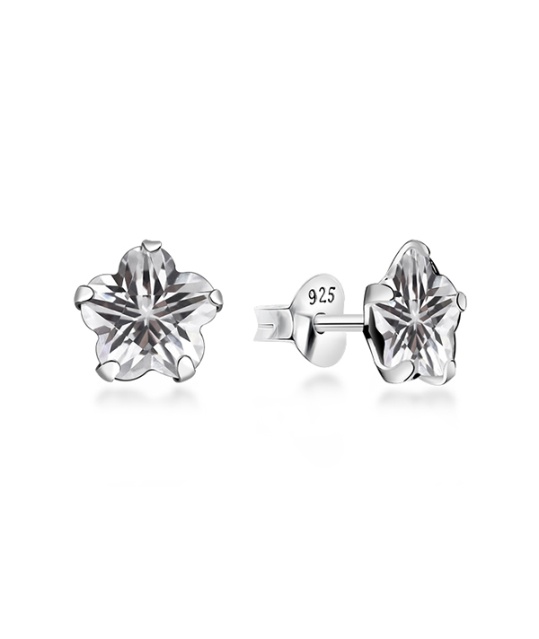 925 Sterling silver stud with cubic zircon.