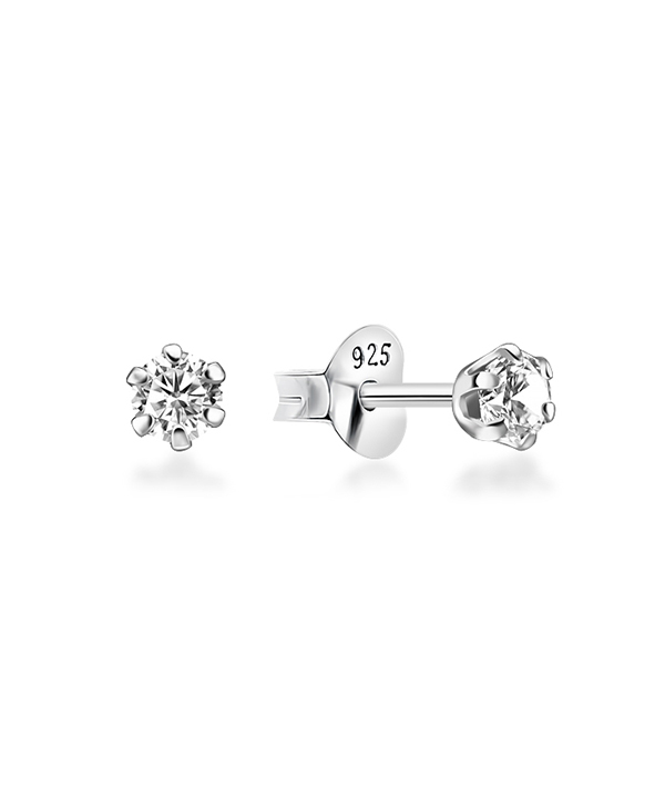 925 Sterling silver stud with cubic zircon.