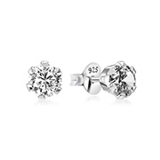 925 Sterling silver stud with cubic zircon.