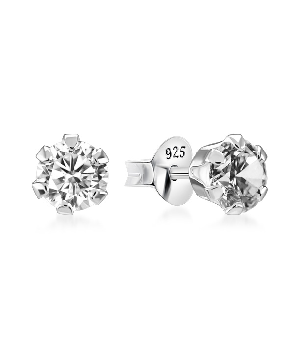 925 Sterling silver stud with cubic zircon.