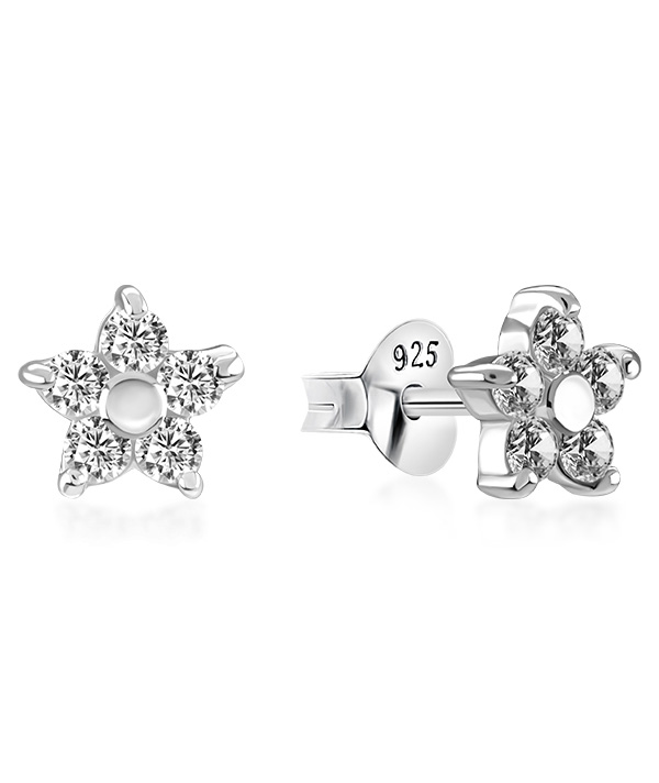 925 Sterling silver stud with cubic zircon.