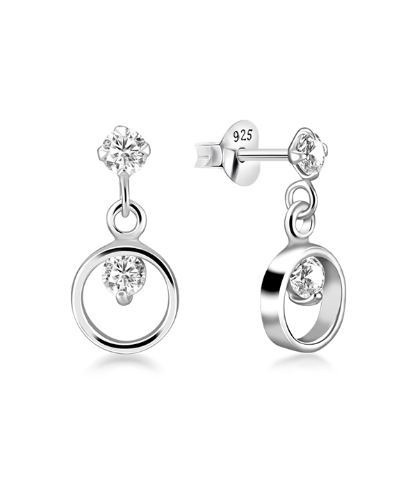 925 Sterling silver stud with cubic zircon.