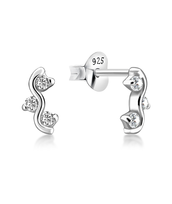 925 Sterling silver stud with cubic zircon.