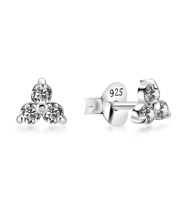 925 Sterling silver stud with cubic zircon.