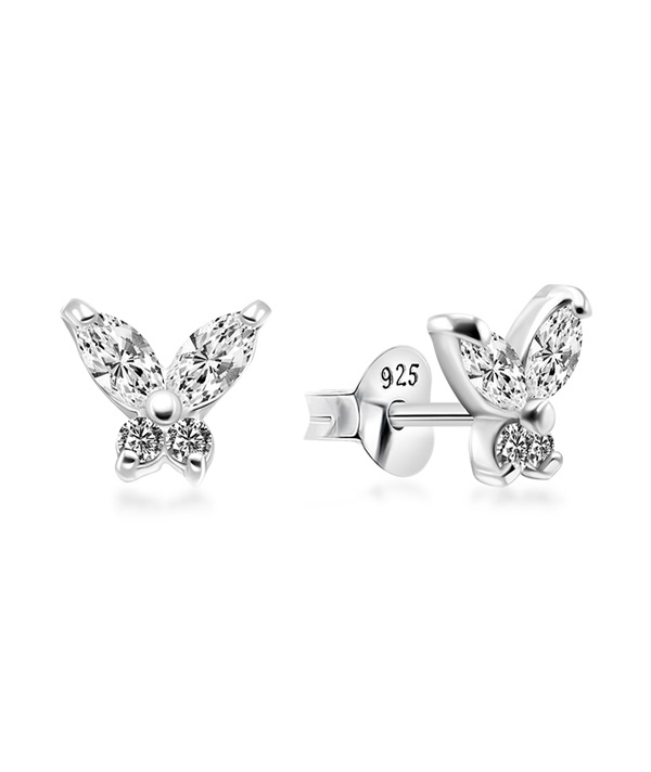 925 Sterling silver stud with cubic zircon.