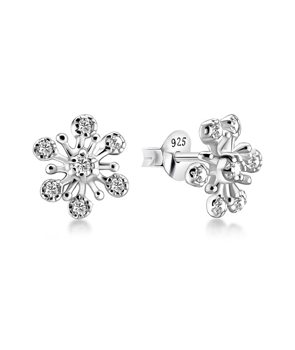 925 Sterling silver stud with cubic zircon.