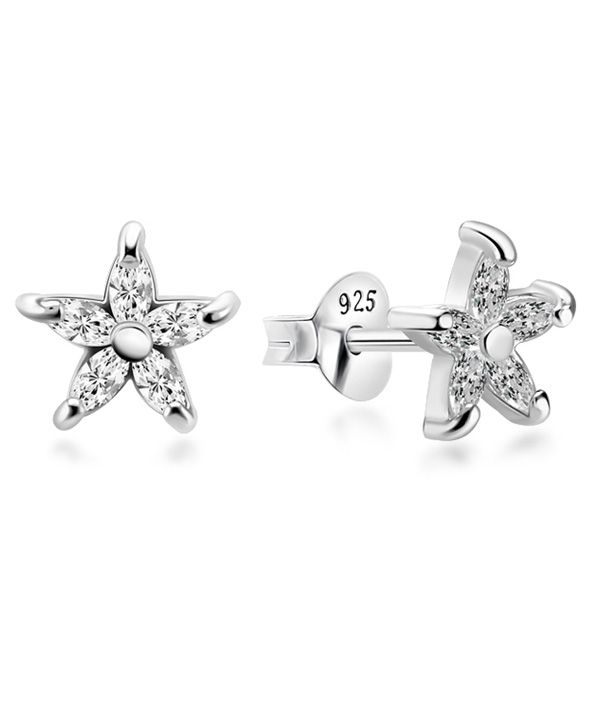 925 Sterling silver stud with cubic zircon.