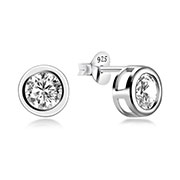 925 Sterling silver stud with cubic zircon.