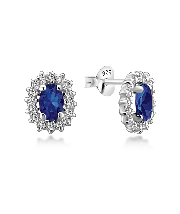 925 Sterling silver stud with cubic zircon.