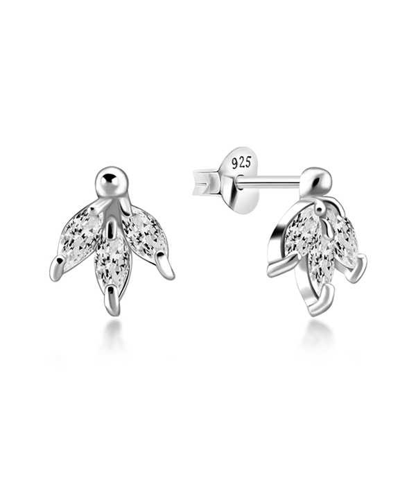 925 Sterling silver stud with cubic zircon.