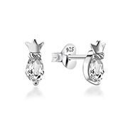 925 Sterling silver stud with cubic zircon.