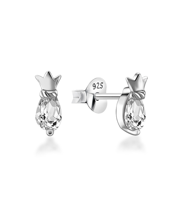 925 Sterling silver stud with cubic zircon.