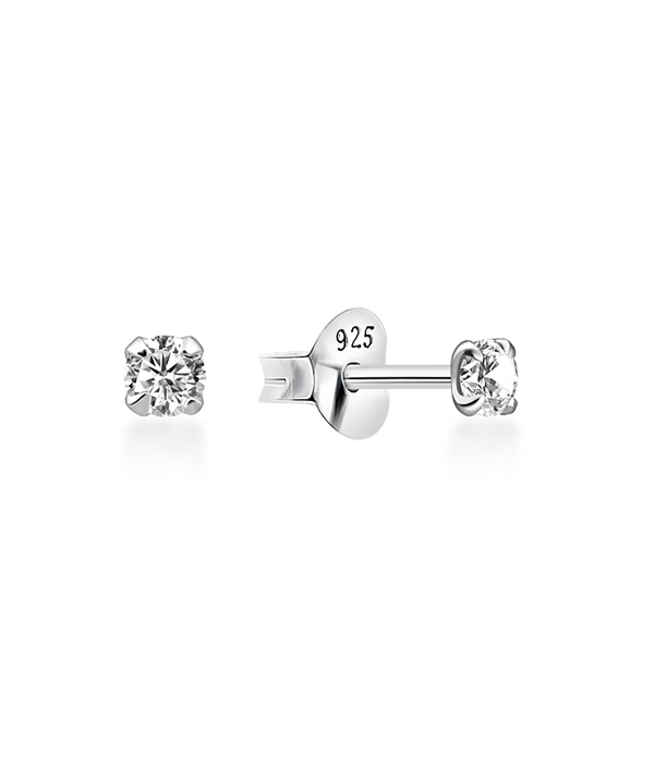 925 Sterling silver stud with cubic zircon.