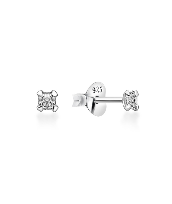 925 Sterling silver stud with cubic zircon.