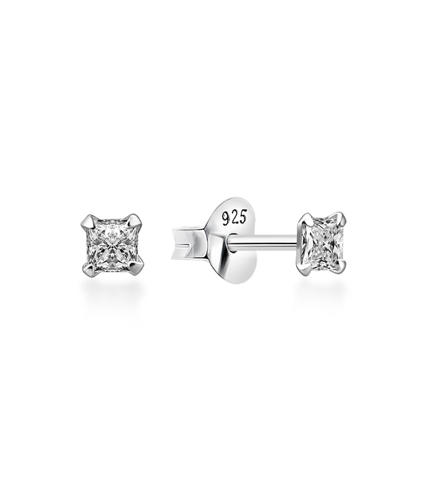 925 Sterling silver stud with cubic zircon.