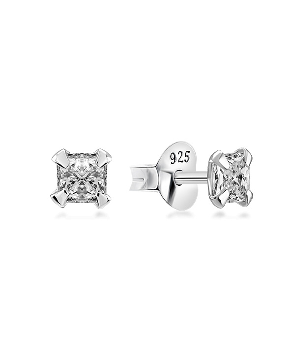 925 Sterling silver stud with cubic zircon.