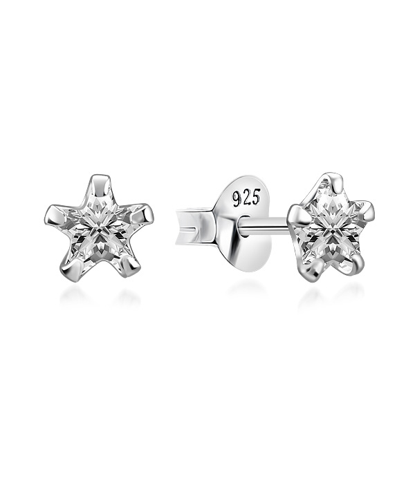 925 Sterling silver stud with cubic zircon.