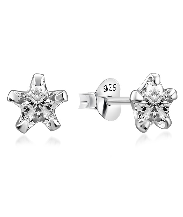 925 Sterling silver stud with cubic zircon.