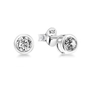 925 Sterling silver stud with cubic zircon.