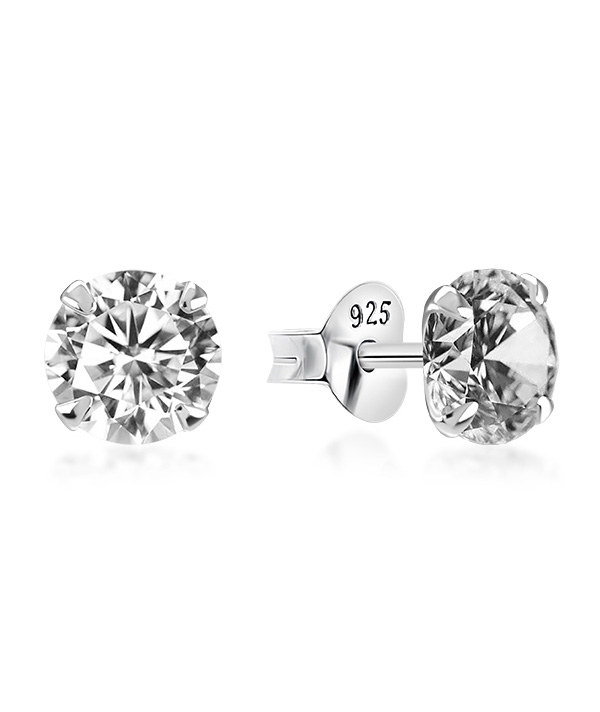 925 Sterling silver stud with cubic zircon.