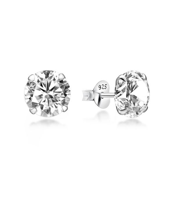 925 Sterling silver stud with cubic zircon.