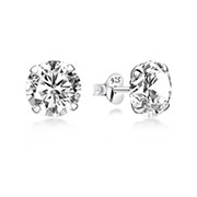 925 Sterling silver stud with cubic zircon.