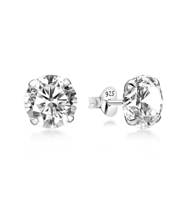 925 Sterling silver stud with cubic zircon.