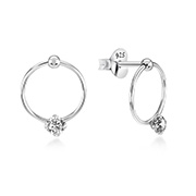 925 Sterling silver stud with cubic zircon.