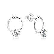 925 Sterling silver stud with cubic zircon.