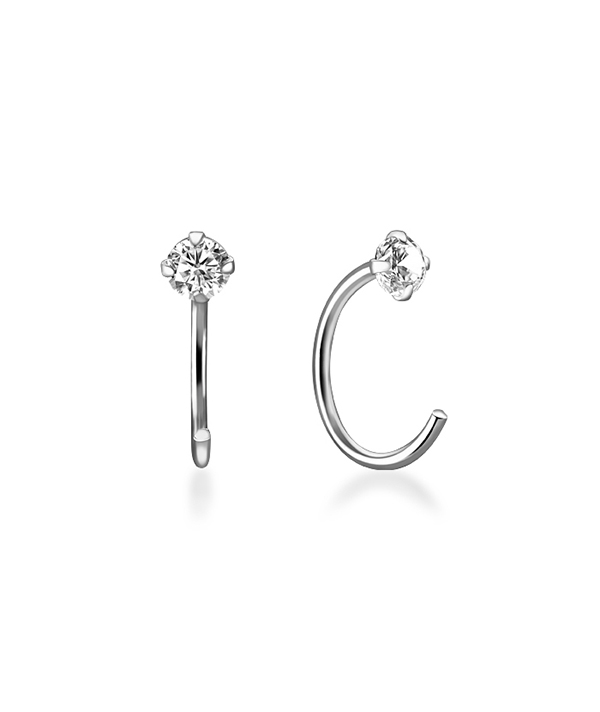 925 Sterling silver stud with cubic zircon.