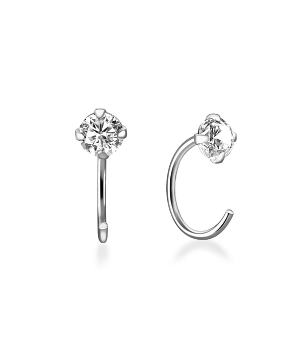 925 Sterling silver stud with cubic zircon.