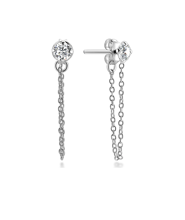 925 Sterling silver stud with cubic zircon.