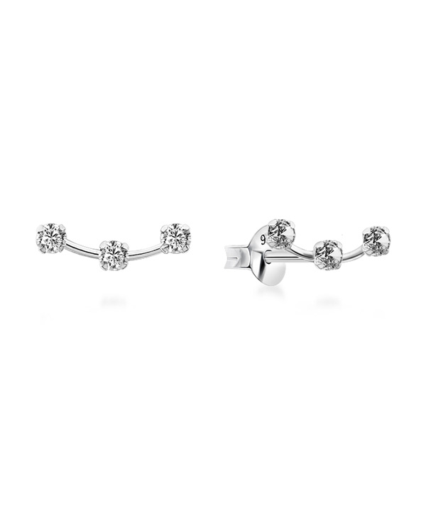 925 Sterling silver stud with cubic zircon.