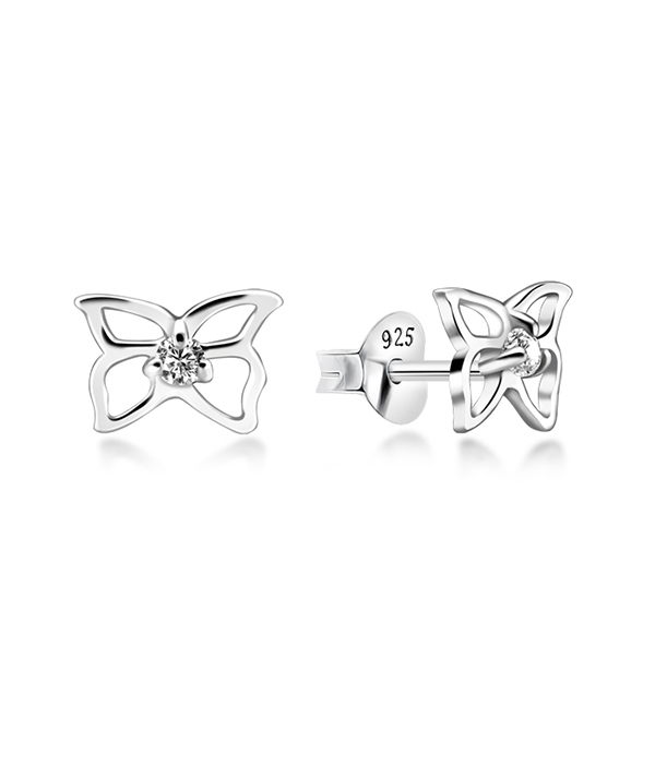 925 Sterling silver stud with cubic zircon.