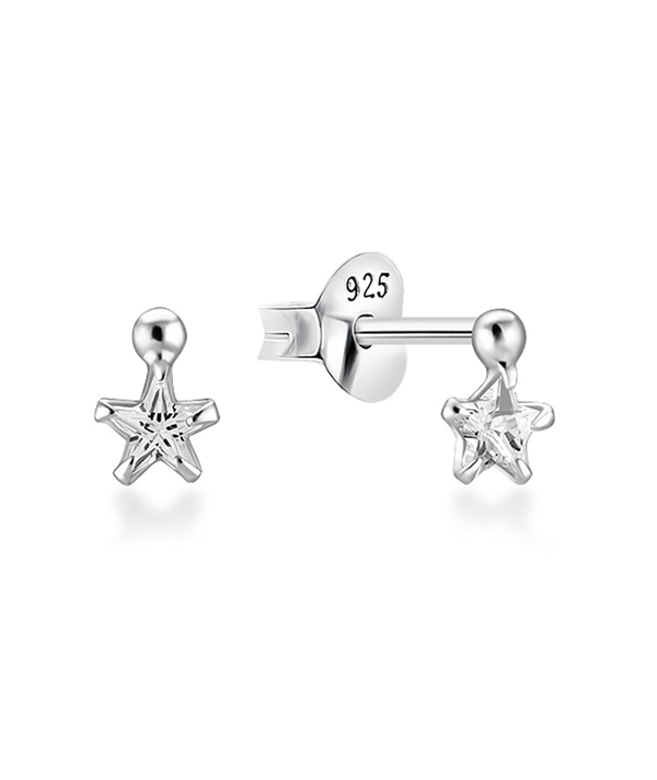 925 Sterling silver stud with cubic zircon.
