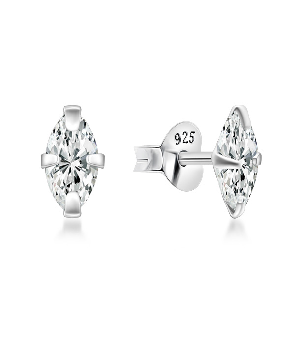 925 Sterling silver stud with cubic zircon.