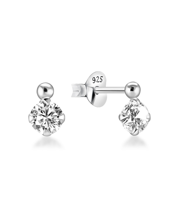 925 Sterling silver stud with cubic zircon.