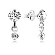 925 Sterling silver stud with cubic zircon.