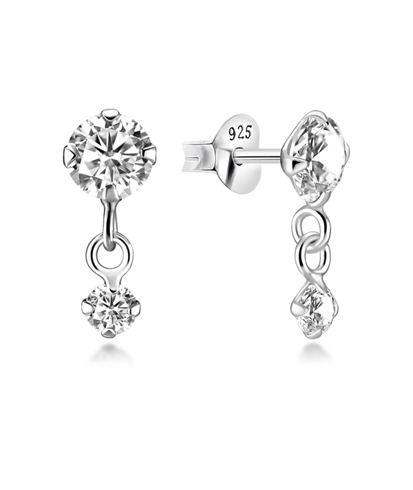 925 Sterling silver stud with cubic zircon.