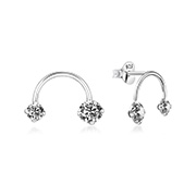 925 Sterling silver stud with cubic zircon.