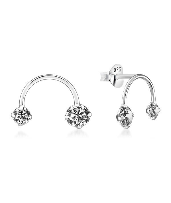 925 Sterling silver stud with cubic zircon.