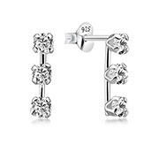 925 Sterling silver stud with cubic zircon.