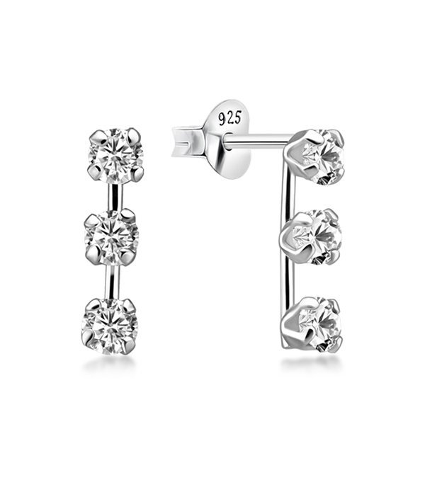 925 Sterling silver stud with cubic zircon.