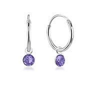 925 Sterling silver hoop with hanging.