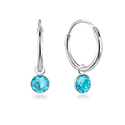 925 Sterling silver hoop with hanging.