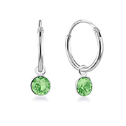 925 Sterling silver hoop with hanging.